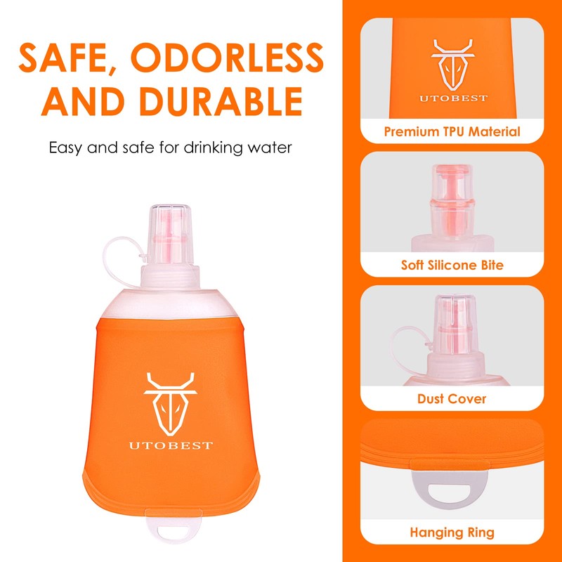 UTOBEST Soft Flask 150ml TPU Hydration Bottle for Running Sports