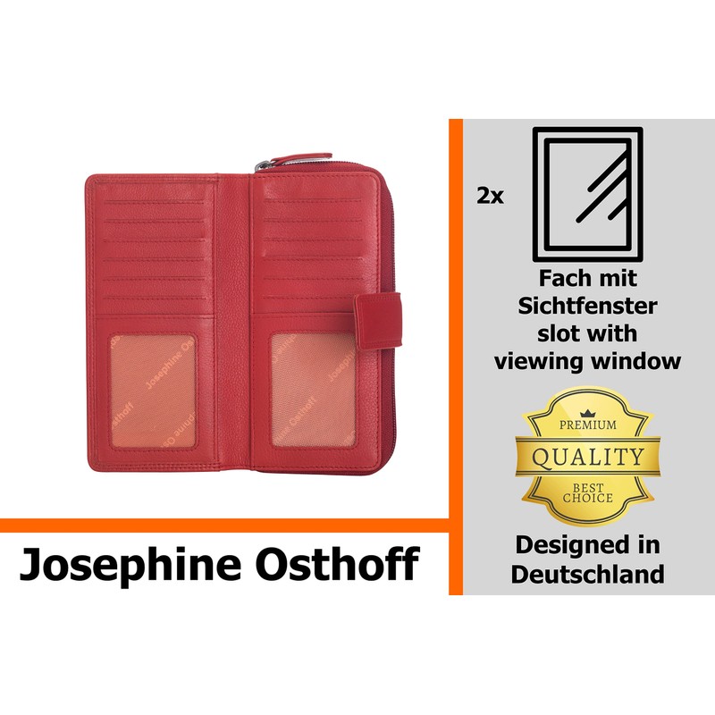 Josephine Osthoff Bremen Compact Genuine Leather Wallet with RFID Protection,