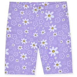 Dreamstar Girls Biker Shorts 6-Pack, Soft Cotton Blend, Pull-On Style, Comfortable Everyday Shorts for Girl in Multicolor Plain and Printed -Size 14-16