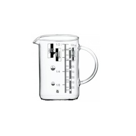WMF Gourmet Glas Messbecher 0,5l, hitzebeständiges Glas, Skalierung für Liter, Milliliter, Tassen und Gramm