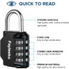 Combination Lock, 4 Digit Combination Padlock for School Gym Sports