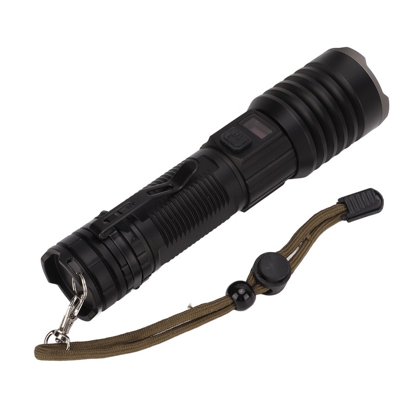 LED Flashlight USB Charging IPX4 Waterproof Aluminium Alloy Intelligent Digital