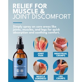 Organic Organic Magnesium Spray Oil for Feet, Sleep & Sore Muscles – 100% Pure Ancient Zechstein Mg Chloride, Topical Formula for Natural Relaxation, Body Massage, Leg Cramps & Workout Relief