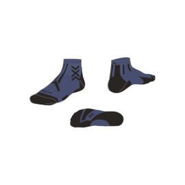 X-Socks Trailrun Discover Ankle Socks - Ultimate Comfort and Protection for Trail Running, with Breathable Mesh, Temperature Control for Outdoor Adventures, Blue/black