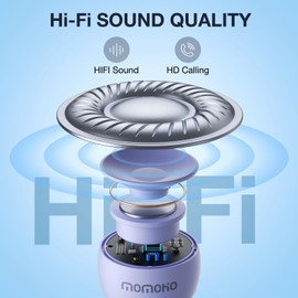 MOMOHO Mini Speaker with Remote Shutter, Small Tiny Portable Bluetooth Speakers Wireless Mini Size for Outdoor Indoor(Purple)