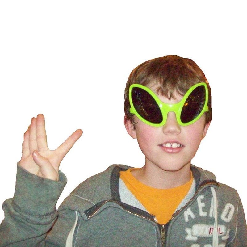 Plastic Space Alien Eyes Green Novelty Glasses