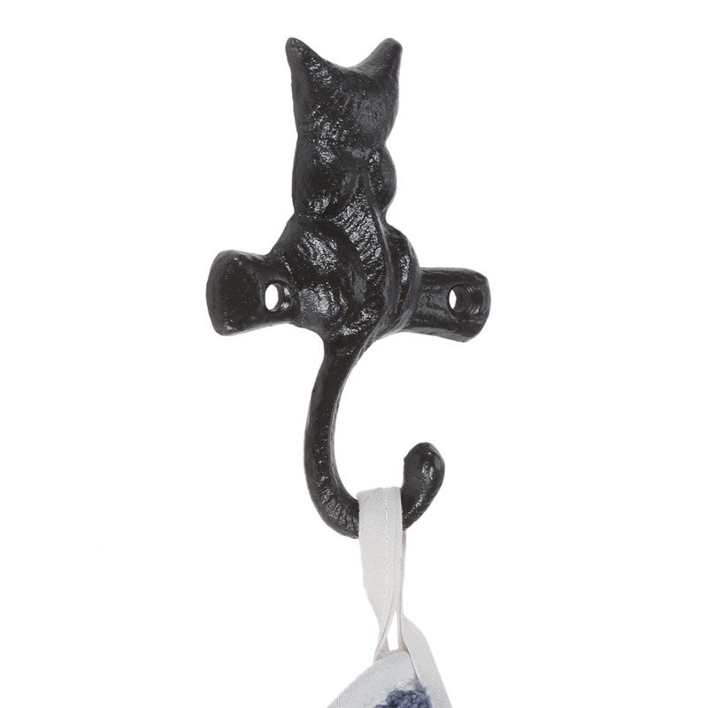 dophee 2PCS Cast Iron Cat Hooks, Heavy Duty Wall Mounted