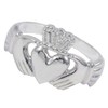 Sterling Silver Heavy Weight Irish Celtic Claddagh Ring Hearts Crown