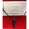 Black Obsidian Top Drilled Crystal Point On Adjustable Cord Necklace
