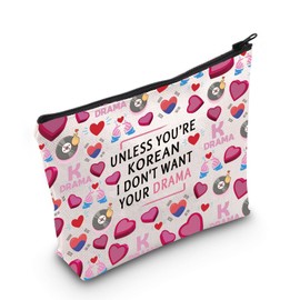 PLITI Korean Drama Gift Korean Drama Lover Gift Unless You’re Korean I Don't Want Your Drama K-Pop Makeup Bag (Korean Drama BagU)