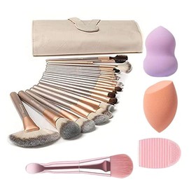 NEVSETPO Makeup Brushes, Quality Make Up Brushes 28Pcs Makeup Brushes Set Professional & Beginner Make-up Sets & Case, Brushes & Sponges,Travel-Friendly Roll-up Beauty Gift Sets for Women, Girlfriend