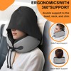 Vzpeun Neck Pillow for Travel - Hooded Memory Foam Plane