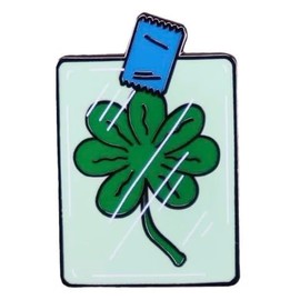 Futurama 7 Seven Leaf Clover Philip Fry Yancy Animated Comedy TV Show 1.25" Enamel Pin Badge, 1.25 Inches, Enamel, enamel