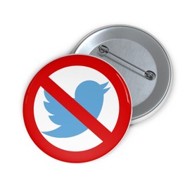 Cancel Twitter Button - Large 3 inches
