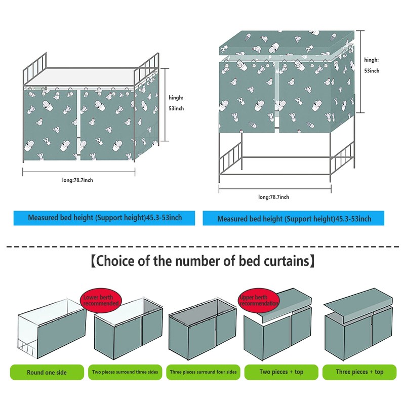TINAYAUE Students Dormitory Bunk Bed Curtain Shading Tent Cabin Lightproof