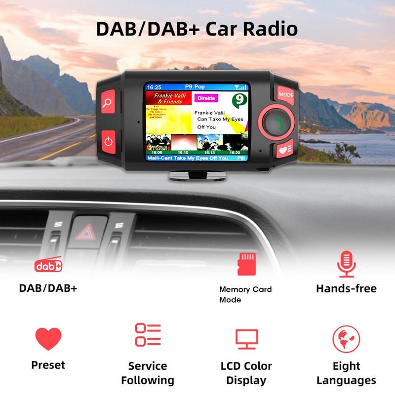 Car Radio DAB Receiver Digital Audio Broadcasting Adapter FM Transmitter