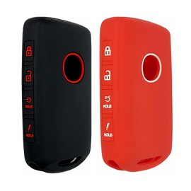 Key Fob Cover for CX60 CX50: 4 Buttons Remote Case Protecor Fit for Mazda 2019 to 2024 MX5 CX30 CX5 CX50 CX60 CX9 CX90 Mazda2 Mazda3 Mazda6 WAZSKE11D01 662FSKE11D01 | Black + Red Key Fob Replacement