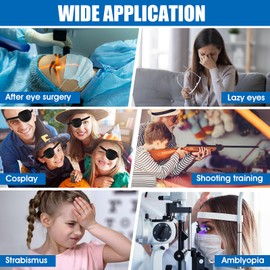 6Pcs Eye Patches, Adjustable Soft Medical Eye Patch for Adults and Kids, Medical Eyepatch for Lazy Eye Amblyopia Strabismus or After Surgery