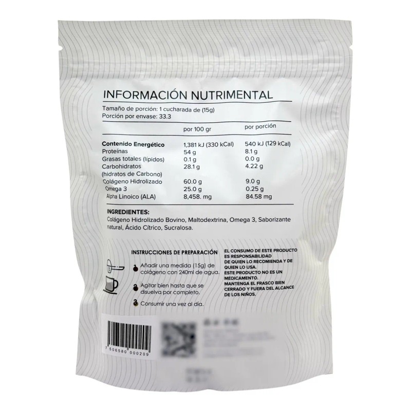 Colageno Hidrolizado Omega 3 500 G Frutos Rojos Pd Rosa