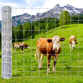 Farm Fence, 4ft x 164ft Galvanized Wire Fencing with Heavy Zinc Coating, Woven Hog Wire Fence for Cattle, Deer, Sheep, Goat, Livestock & Animals Protection, Fencing for Yard, Cattle Panel