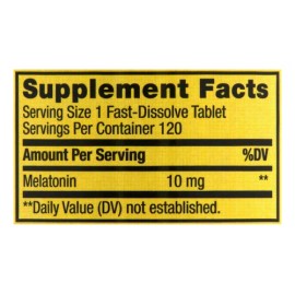 Melatonina Spring Valley Gomitas de 10 mg para Adultos, Sabor Mora Azul (120 Unidades)                                                                