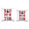 Retro Graphic Badminton Player Shuttlecock Player Sports Throw Pillow