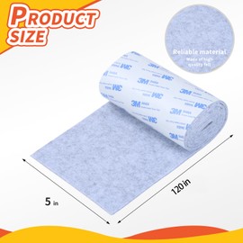 VOCOMO Felt Furniture Pads, Heavy Duty Felts Strip Roll with Adhesive Backing Felt Pads Furniture Feet Cuttable Felts Tape for Protecting Hardwood Floors(5 x 120 x 0.12 Inch, Gray)