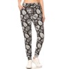 Leggings Depot JGA-S625-S Mustached Skull Print Jogger Pants w/Pockets, Small