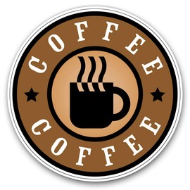 Awesome Vinyl Stickers (Set of 2) 15cm - Coffee Lover Logo Cup Cafe Barista Fun Decals for Laptops,Tablets,Luggage,Scrap Booking,Fridges #4523