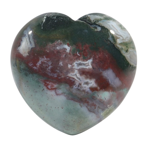 Loveliome Natural Indian Agate Heart Love Chakra Stone,Polished Palm Crystals and Healing Stone (2.17 Inch)