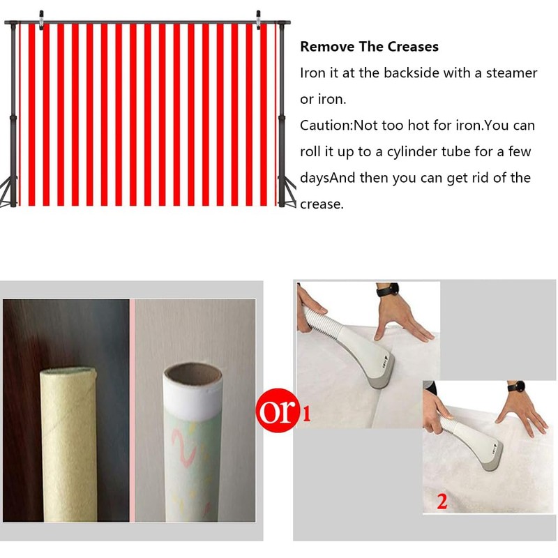 7x5ft Red and White Striped Backdrop Movie Themed Red Striped