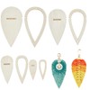 BENECREAT 8 Pcs Wood Macrame Cutting Template, Teardrop and Feather