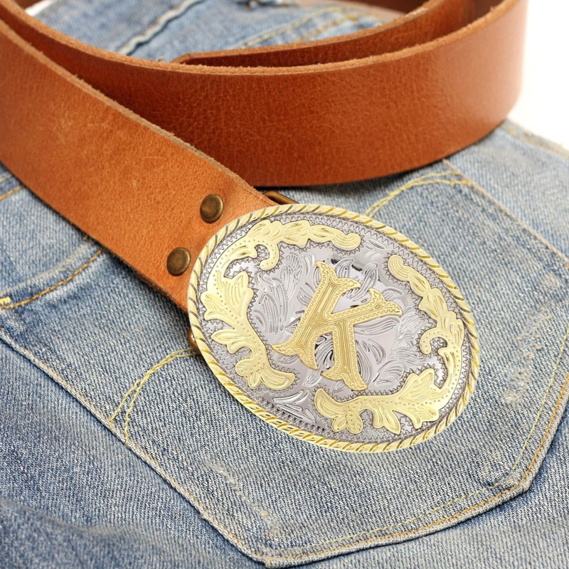 Western Belt Buckle Initial Letters ABCDMRJ to Z Cowboy Rodeo