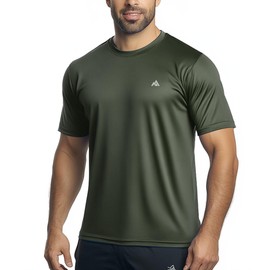 GearGlacier Instant Cooling Quick Dry Workout Shirt for Men Coolmax Moisture Wicking Performance Crew Neck Running Comfort