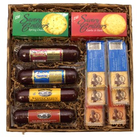 Gift Basket Village Ultimate Charcuterie Meat and Cheese Gift Box with Cheddar Cheese, Summer Sausage, Salami - Birthday Gifts for Men, Ideal for Charcuterie Boards and Entertaining