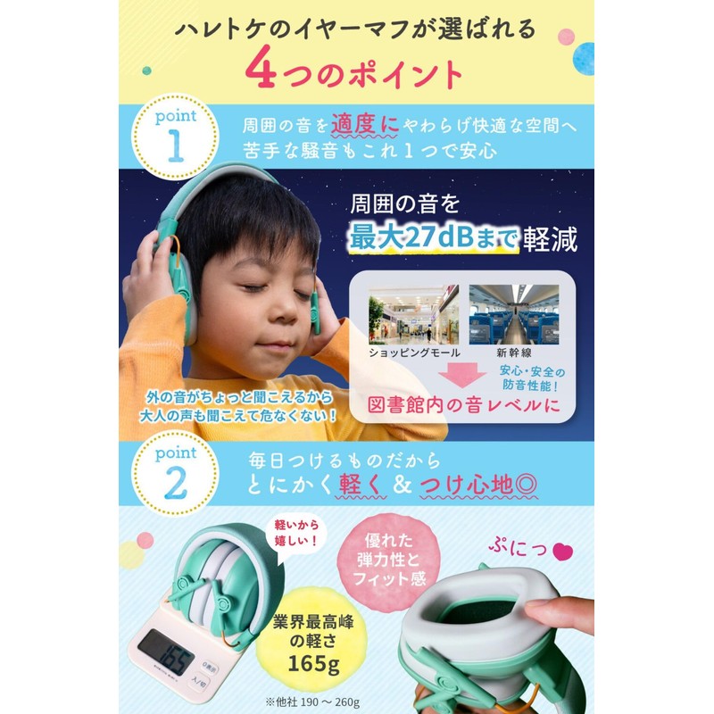 FaretoQe Children's Earmuffs, Soundproofing, Hearing Sensitivity, Lightweight, Study, Concentration, 25