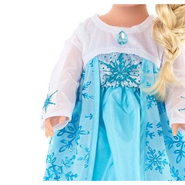 Little Adventures Ice Princess Doll Dress - Doll Not Included - Machine Washable Child Pretend Play and Party Doll Clothes with No Glitter
