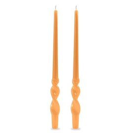 Set of 4 Handmade Spiral Voluta Candles - Height 30cm - Peach Fuzz