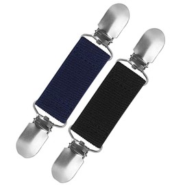 2PC Sweater Cardigan Clips Guard Elastic Clothes Waist Cinch Clip Clasp Beds Seat Covers Clips-Black