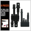 HORUSDY 8-Piece Impact Sockets Adapter Sets, Hex Shank 1/4" 3/8"