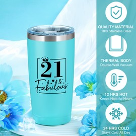 21st Birthday Gifts for Her 21 Year Old Birthday Gifts for Her Cool Fabulous Gift for 21 Year Old Female 2004 Gift Ideas for Girl Happy 21st Bday Decorations Basket with Tumbler Bag for Women Daughter