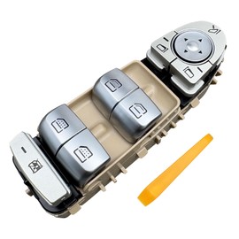 BELGEMAY Driver Power Window Switch (Black/Beige/Brown Base) - Fits Mercedes W213 E-Class 2017-2019 & W222 S-Class 2014-2019 (A2139054803, A2229052004) + Tools (Beige)