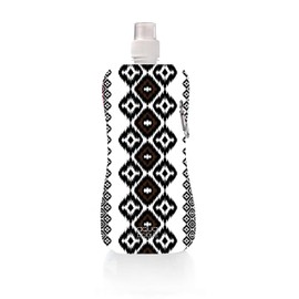 Aqua-licious, Aztec Black Foldable Water Bottle, 450 ml, BPA-Free, Ideal for Travel, Sports, Hiking, Travel, Festival
