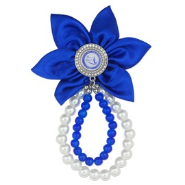 ZPB Brooch Pin for Women ZPB Gift Greek Sorority Paraphermalia Jewelry for 1920 Finer Women Gift, Stain 3.5" Flower Corsage Brooch With Pearl (ZPB P-Flower)