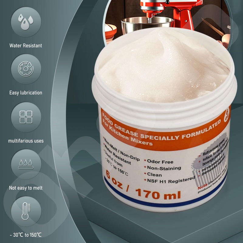 6 Oz Food Grade Grease for Kitchenaid Stand Mixer, Maintain