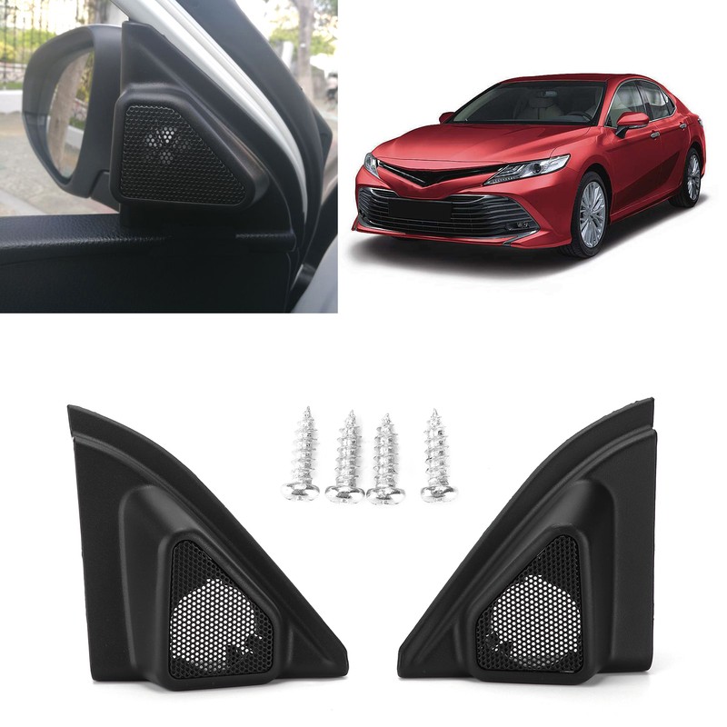 2pcs Car Door Tweeter Speaker Cover Trim Loudspeaker Decor Replacement