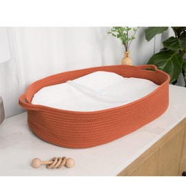 J&JOO Baby Changing Basket - Wipeable & Waterproof Pad Cover, Portable, Foldable, Changing Pad for Dresser, Changing Table Topper, Living Room Changing Pad, Gift for Baby Shower