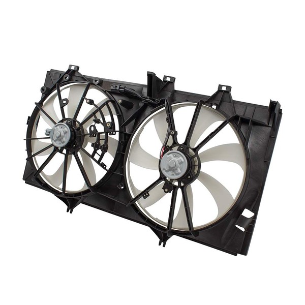 Brock Replacement Dual Condenser Radiator Engine Cooling Fan Assembly Replacement