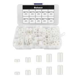 150pcs ABS Round Spacer Assortment Kit White Insulation Spacers for M3, M4 Screws Nylon Column Spacer with Plastic Box (White)