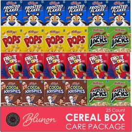 Mini Cereal Boxes Variety Pack - Single Serve Breakfast Cereal Assortment - Care Package Gift Box (25 Count)